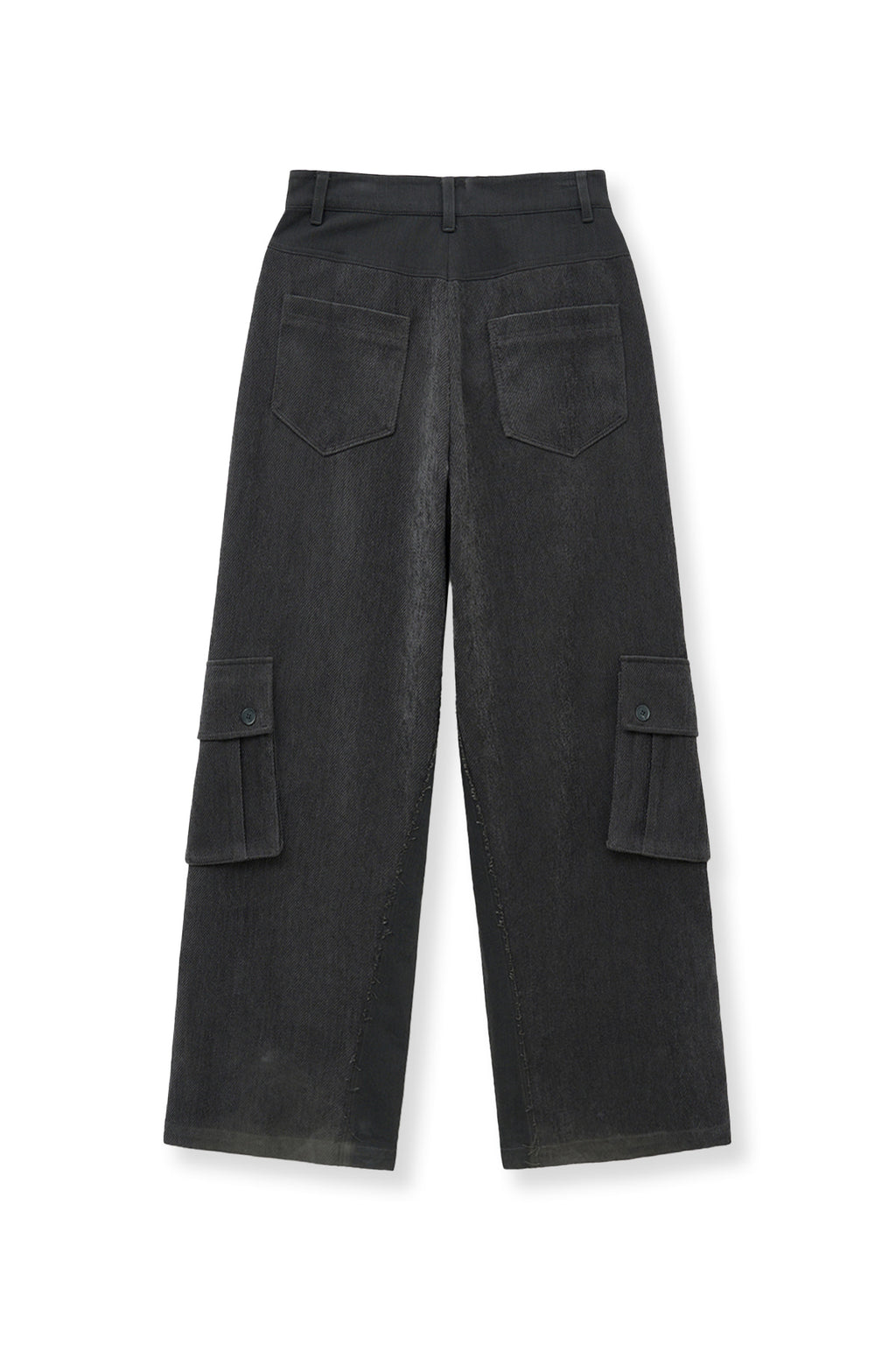[matinkim] BIG POCKET TWO TONE WIDE PANTS IN CHARCOAL