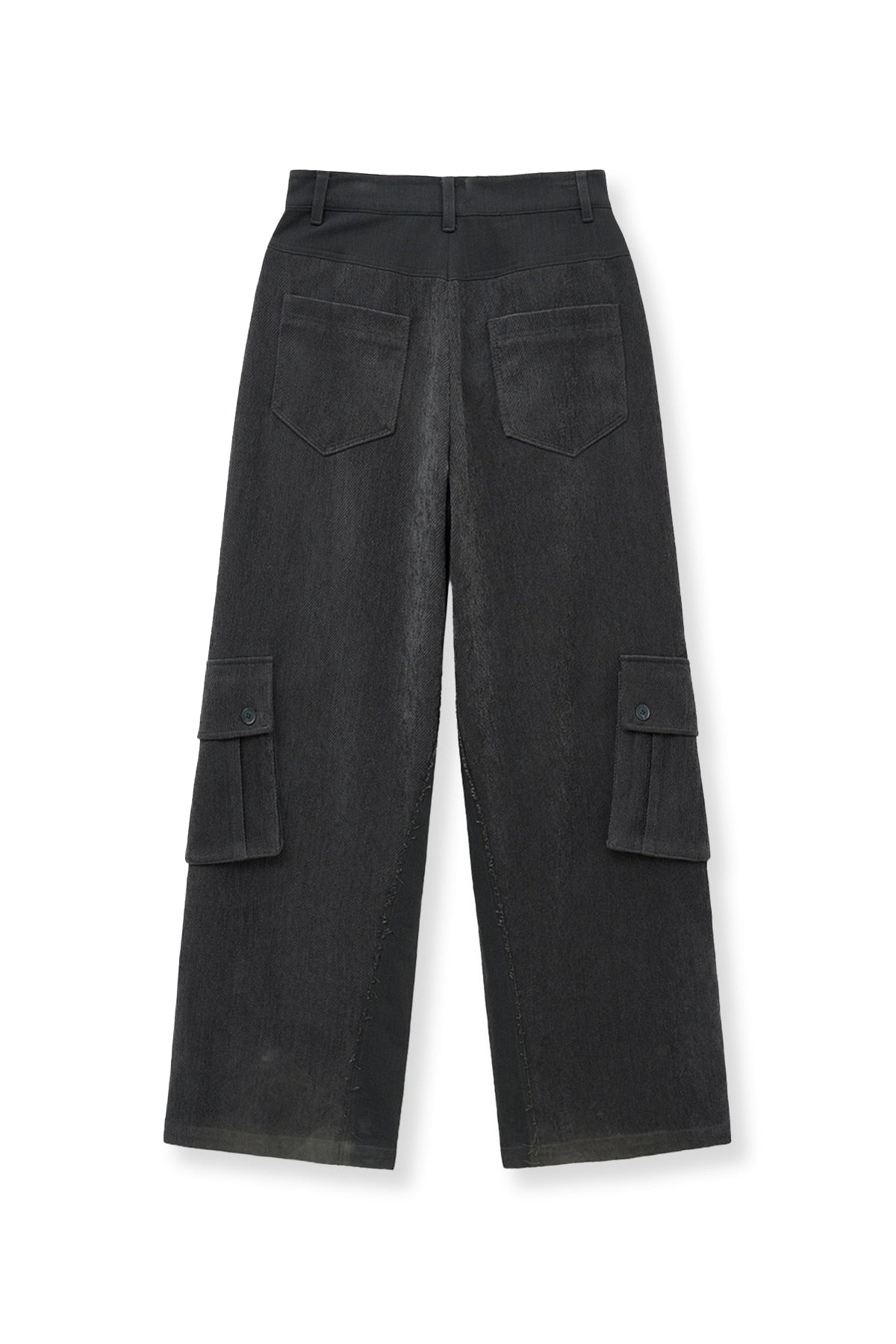 [matinkim] BIG POCKET TWO TONE WIDE PANTS IN CHARCOAL