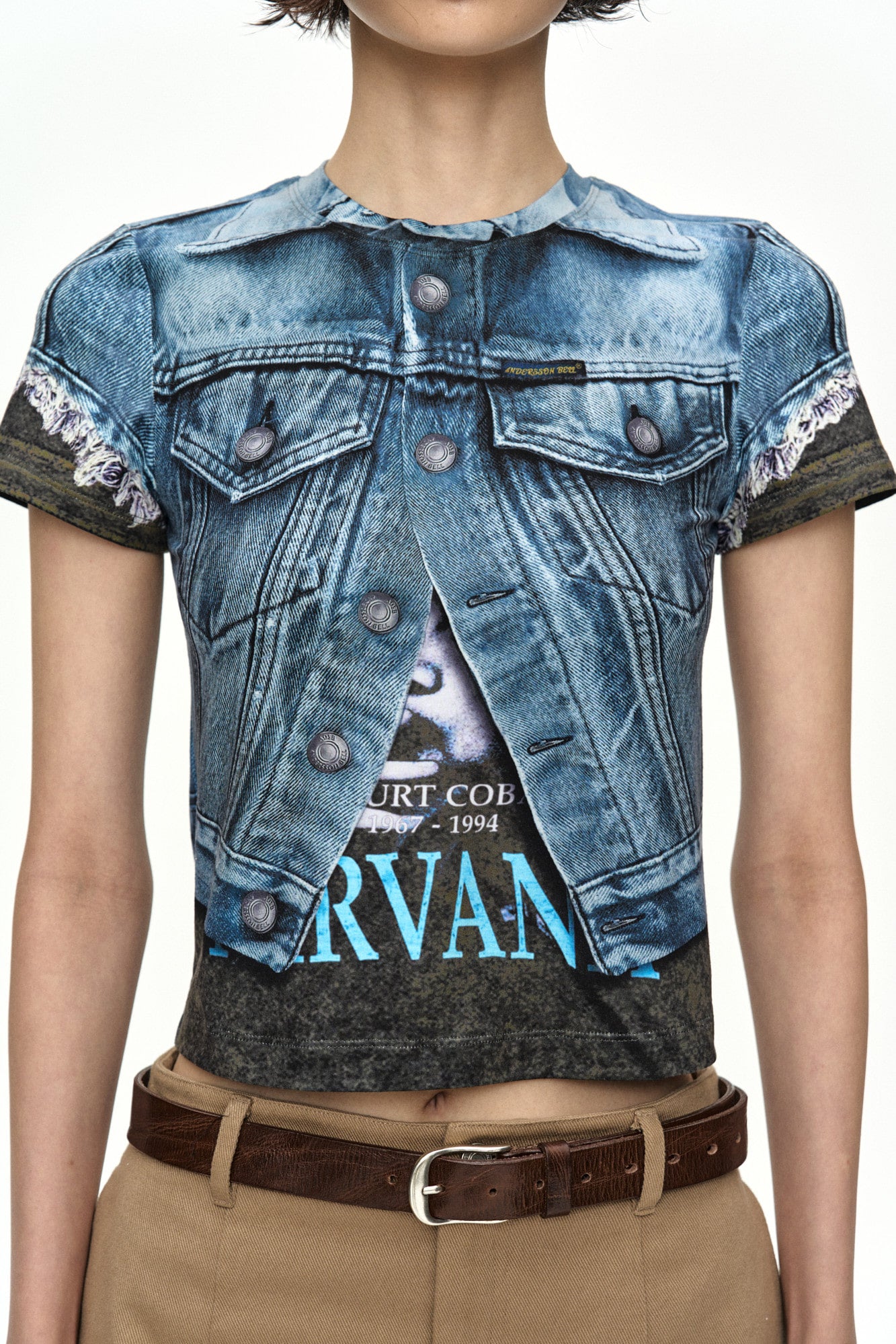 Andersson Bell Rvan Denim Vest Printed T-Shirt