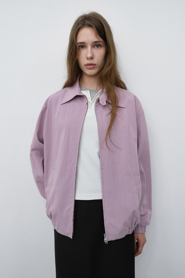 Dunst Unisex Collared Blouson Jacket Lavender Pink