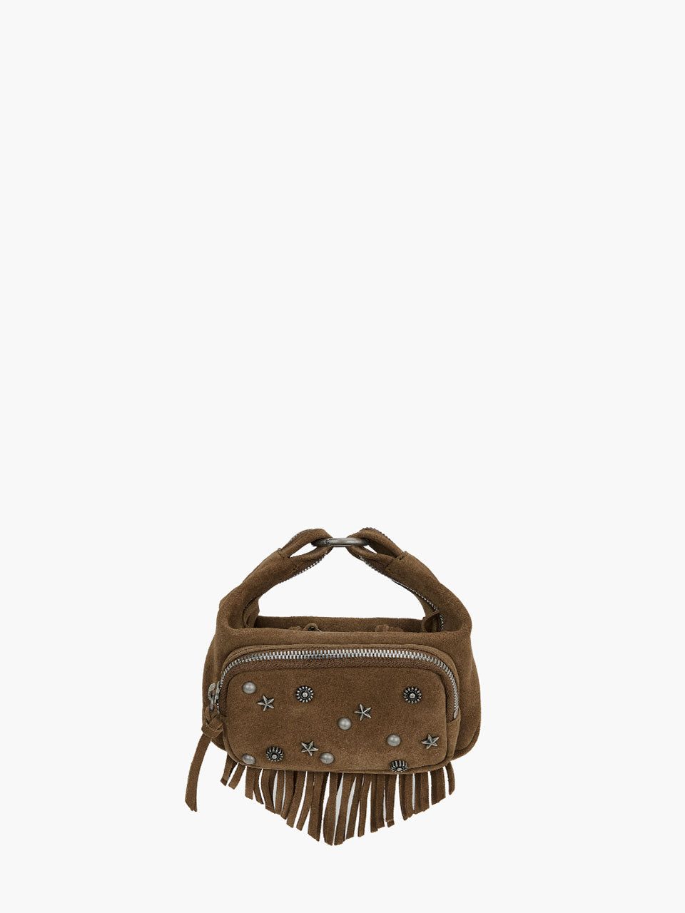 Margesherwood City Hobo Micro cappuccino studded suede