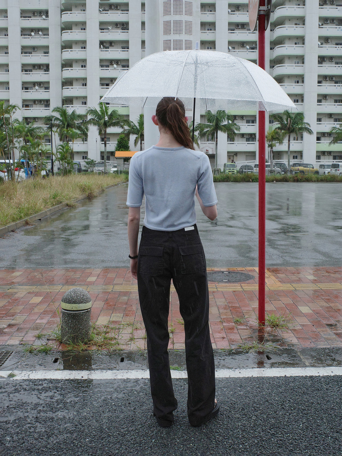 Low Classic Half Sleeve Cardigan Soft Blue