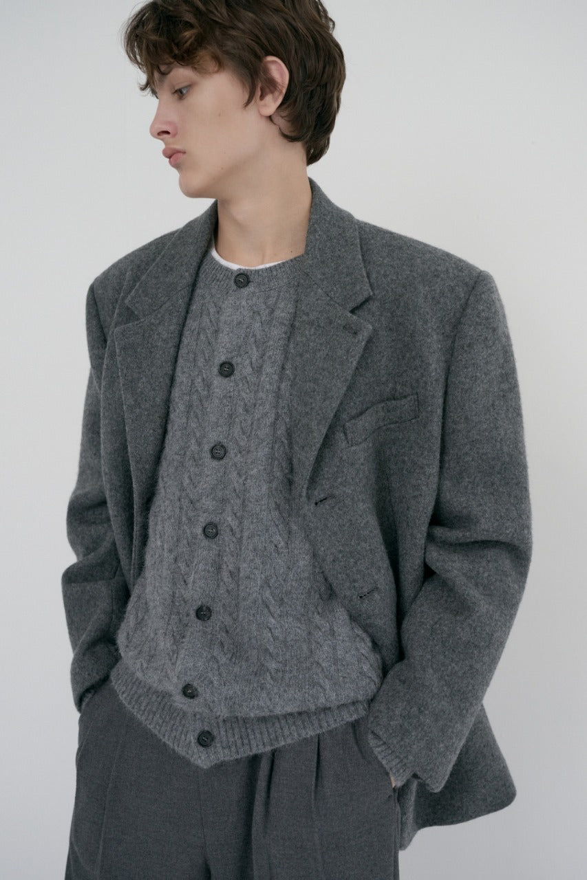 Dunst Unisex 3 Button Wool Blazer Grey