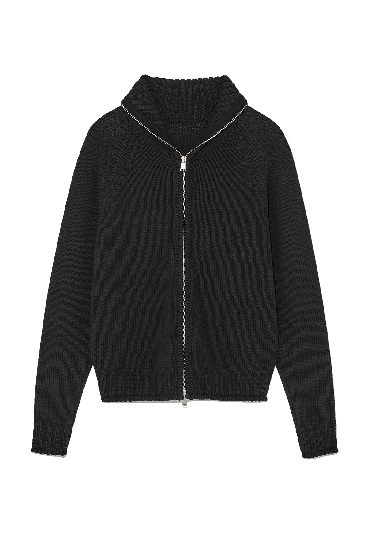 Matinkim Applique Logo Patch Knit Zip UP For Women IN Black