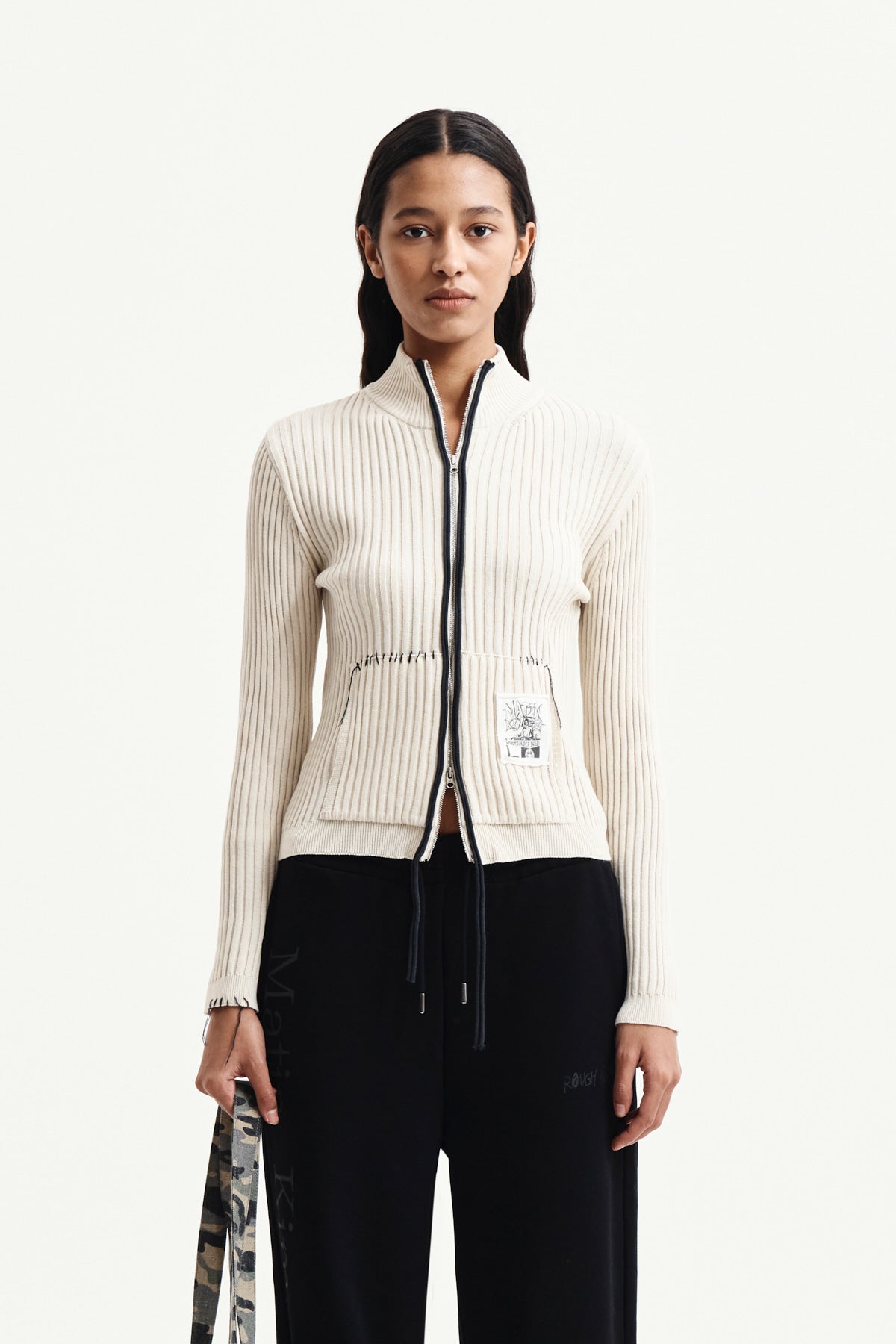 [matinkim] Handcraft Slim Fit Cardigan IN Light Beige