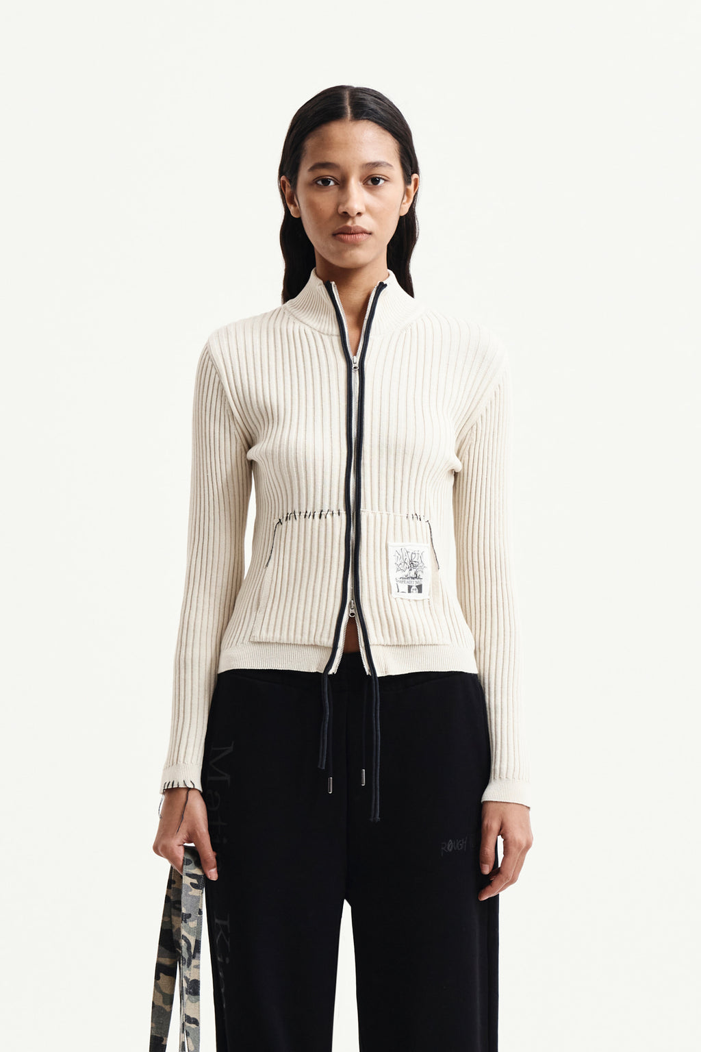 [matinkim] Handcraft Slim Fit Cardigan IN Light Beige