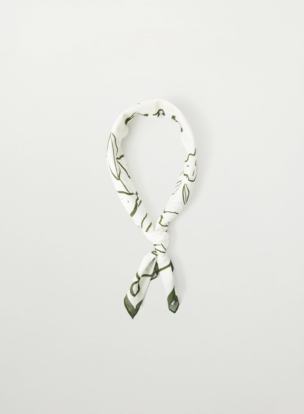 Satur Hand Drawing Graphic Scarf - Olive Green