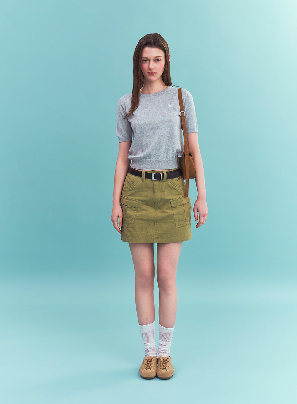 Satur (W) Loren Fine Half Knit - Melange Gray