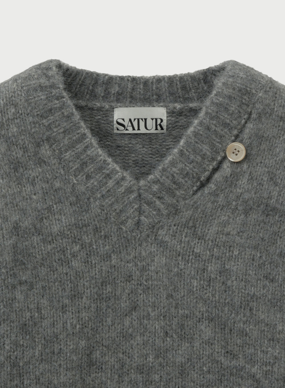 [satur] (W) Essen Two Tone Mohair Blend Knit - Melange Gray