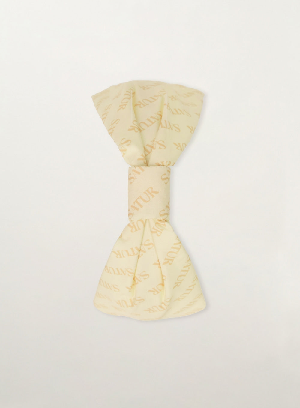 [satur] (W) Classic Logo Shirring Hairband - Cream