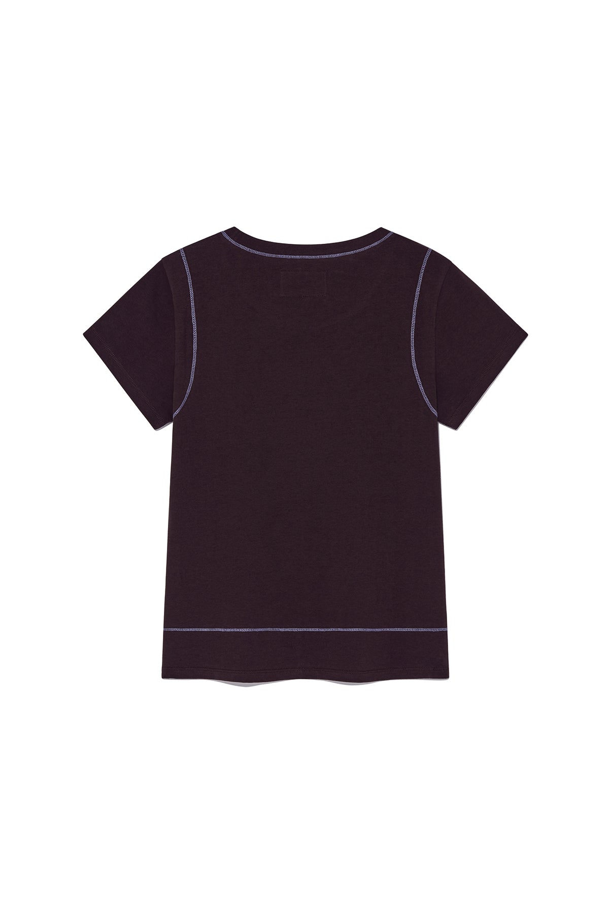 [matinkim] Stitch Point Small Logo Top IN Brown
