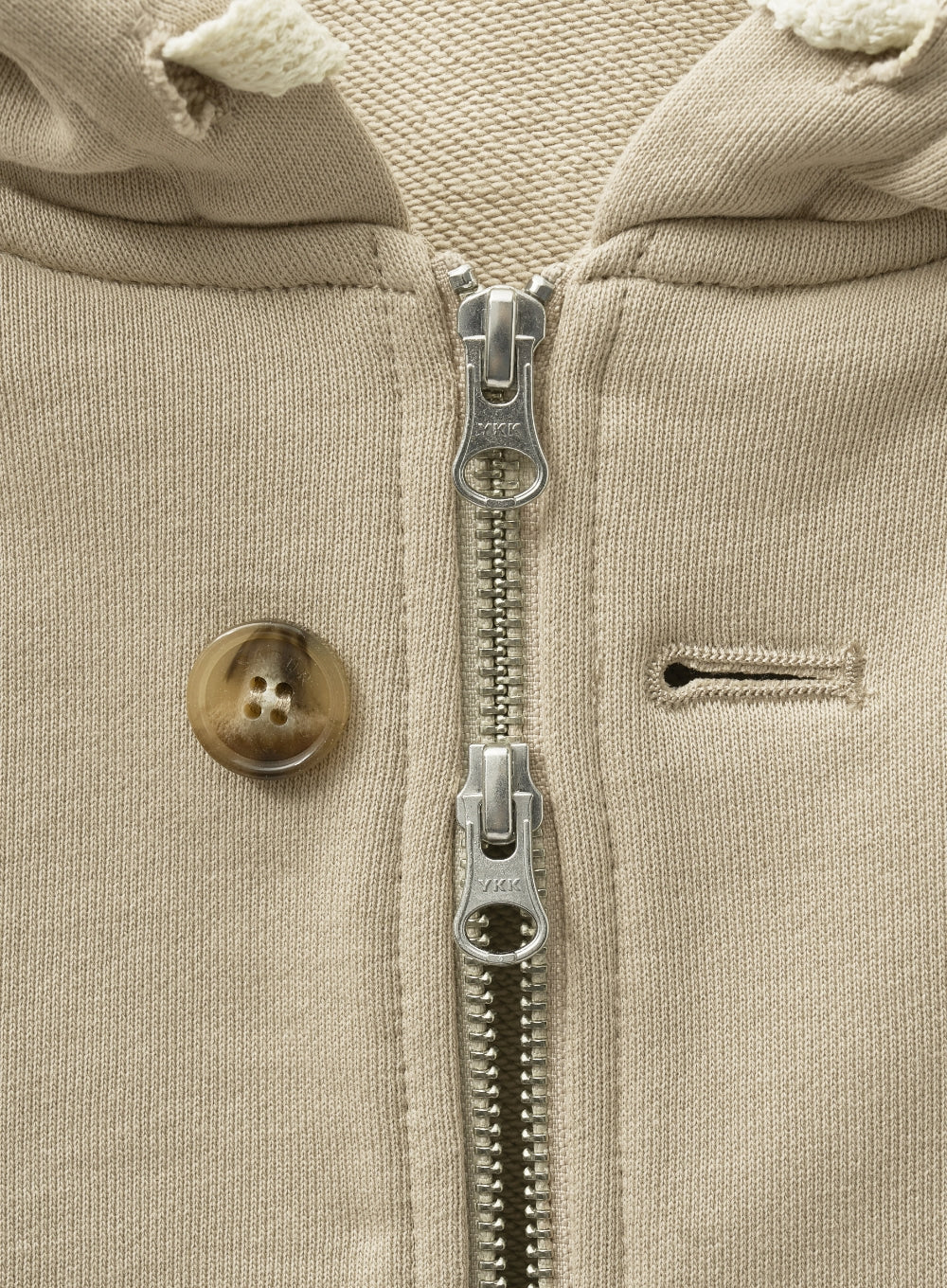 [satur] (W) Teo Cotton All Day Hood Zip-up - Beige