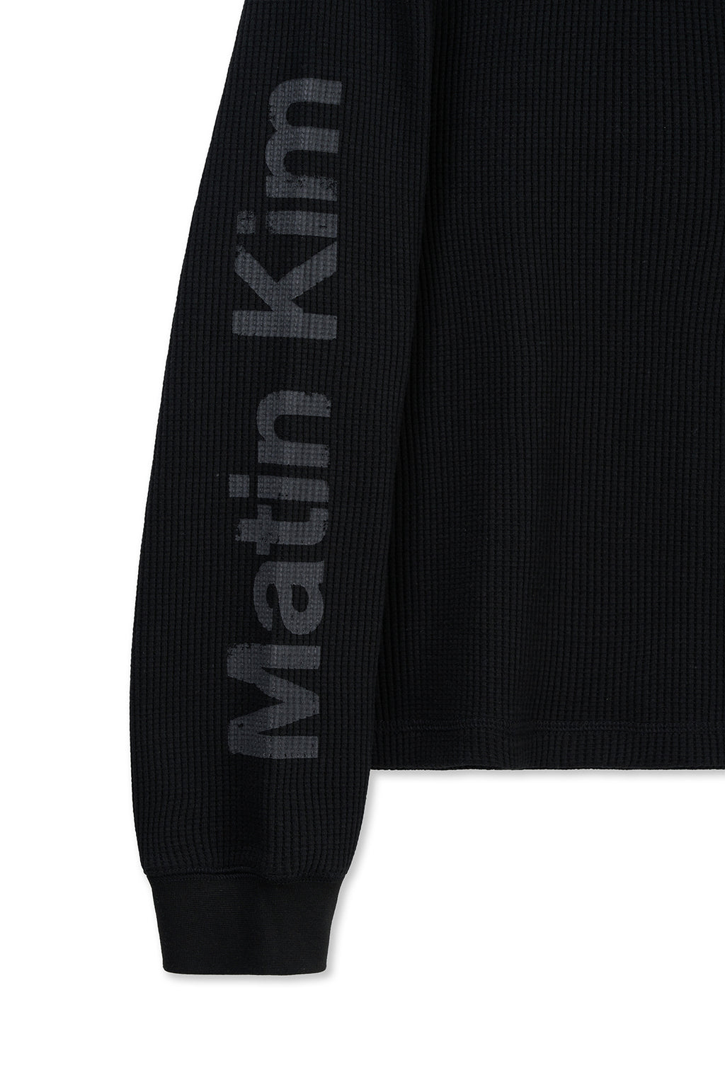 Matinkim Sleeve Logo Waffle Top For Men IN Black