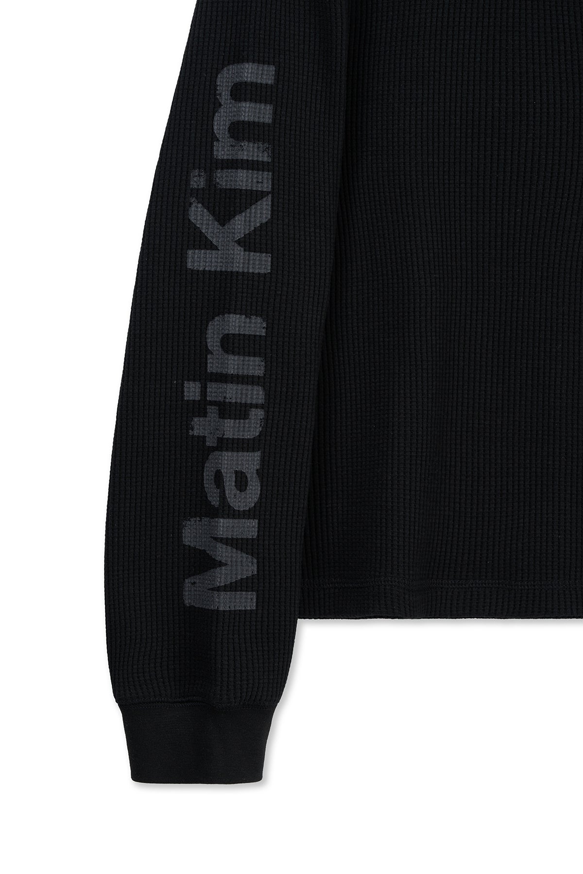 Matinkim Sleeve Logo Waffle Top For Men IN Black
