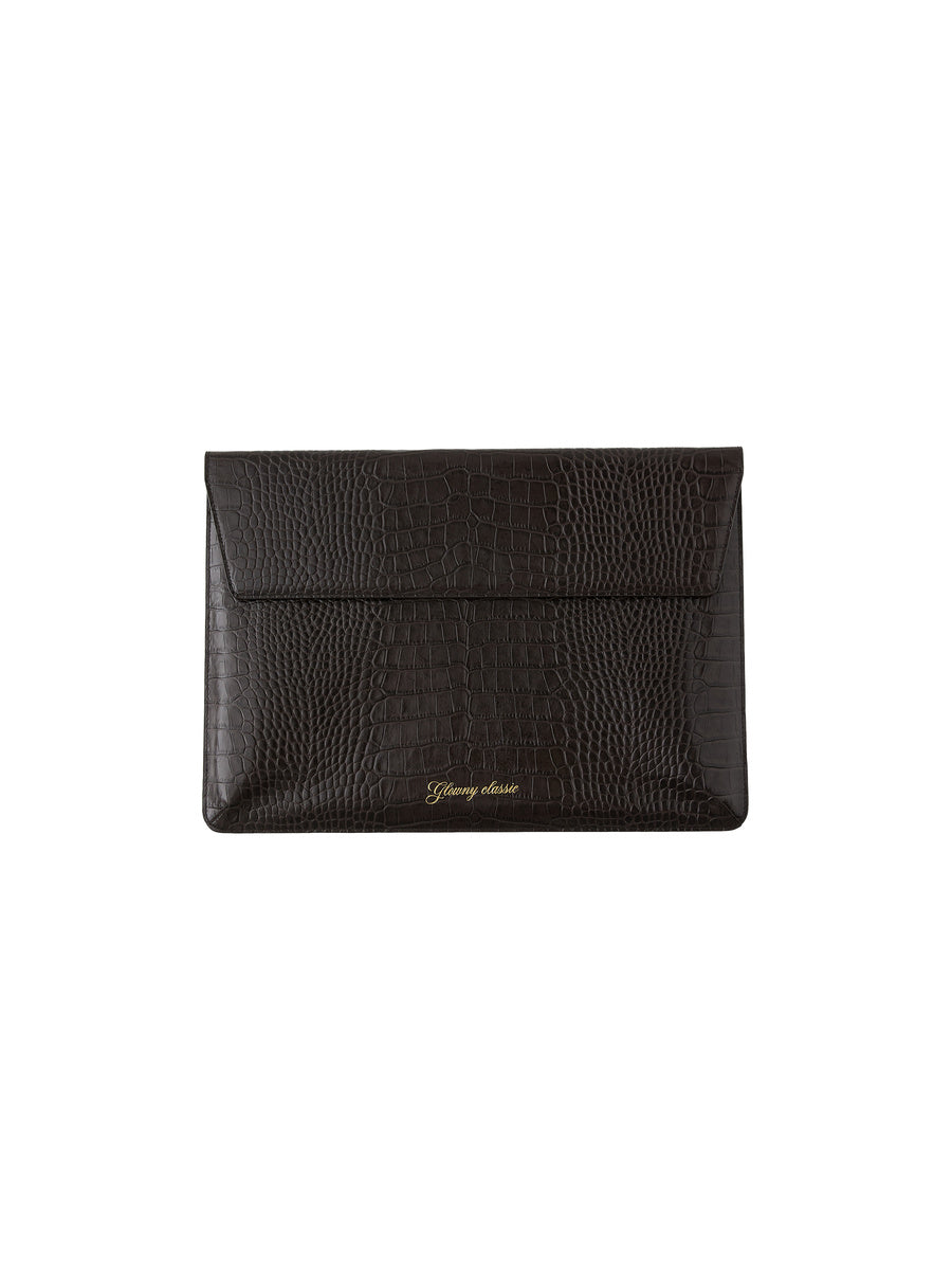 GLOWNY G Crack Leather Laptop Case 14 (Dark Brown)