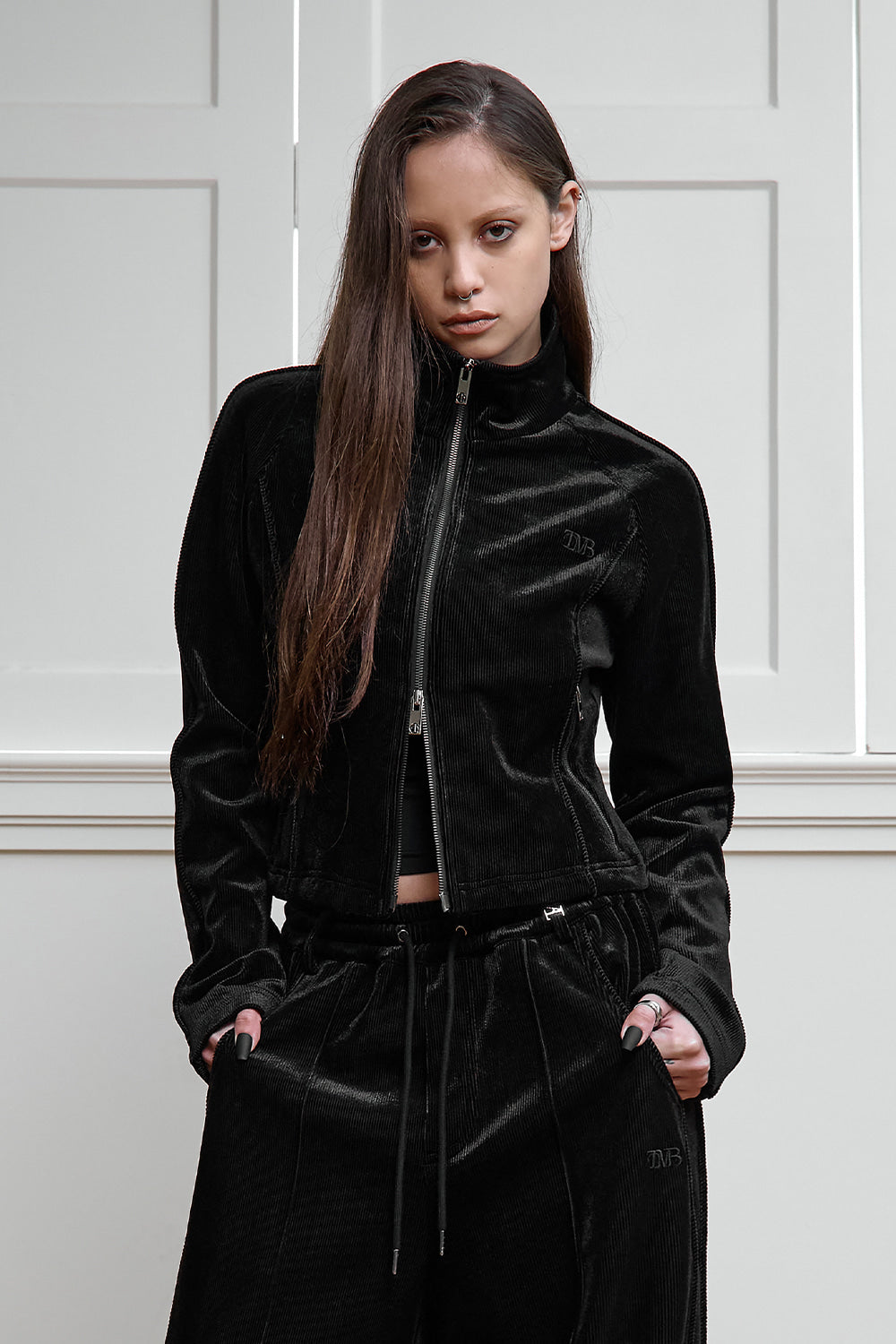 Treemingbird Velour Jersey Set-up Jumper Black