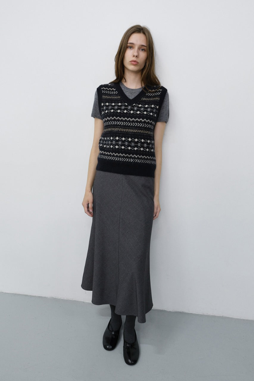 Dunst Unisex Crafted V-Neck Knit Vest Navy