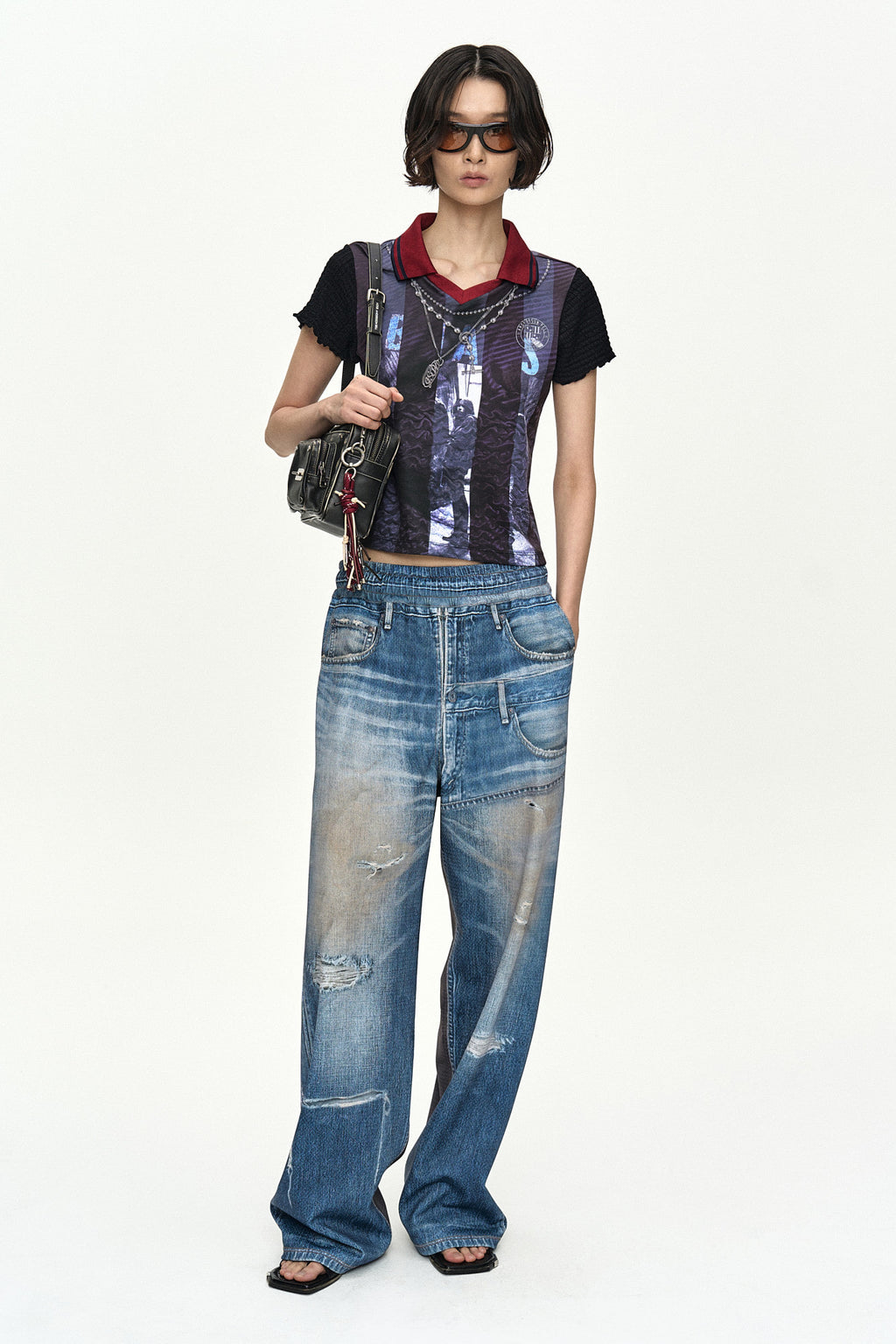 Andersson Bell Vintage Printed Collar Top