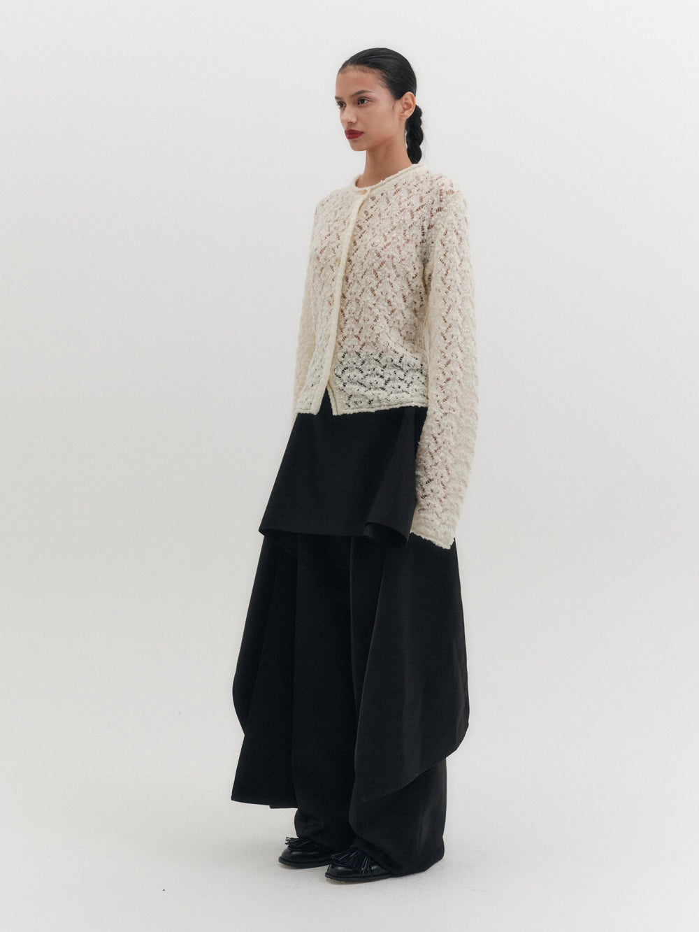 EENK Crochet Knitwear Cardigan - Ivory