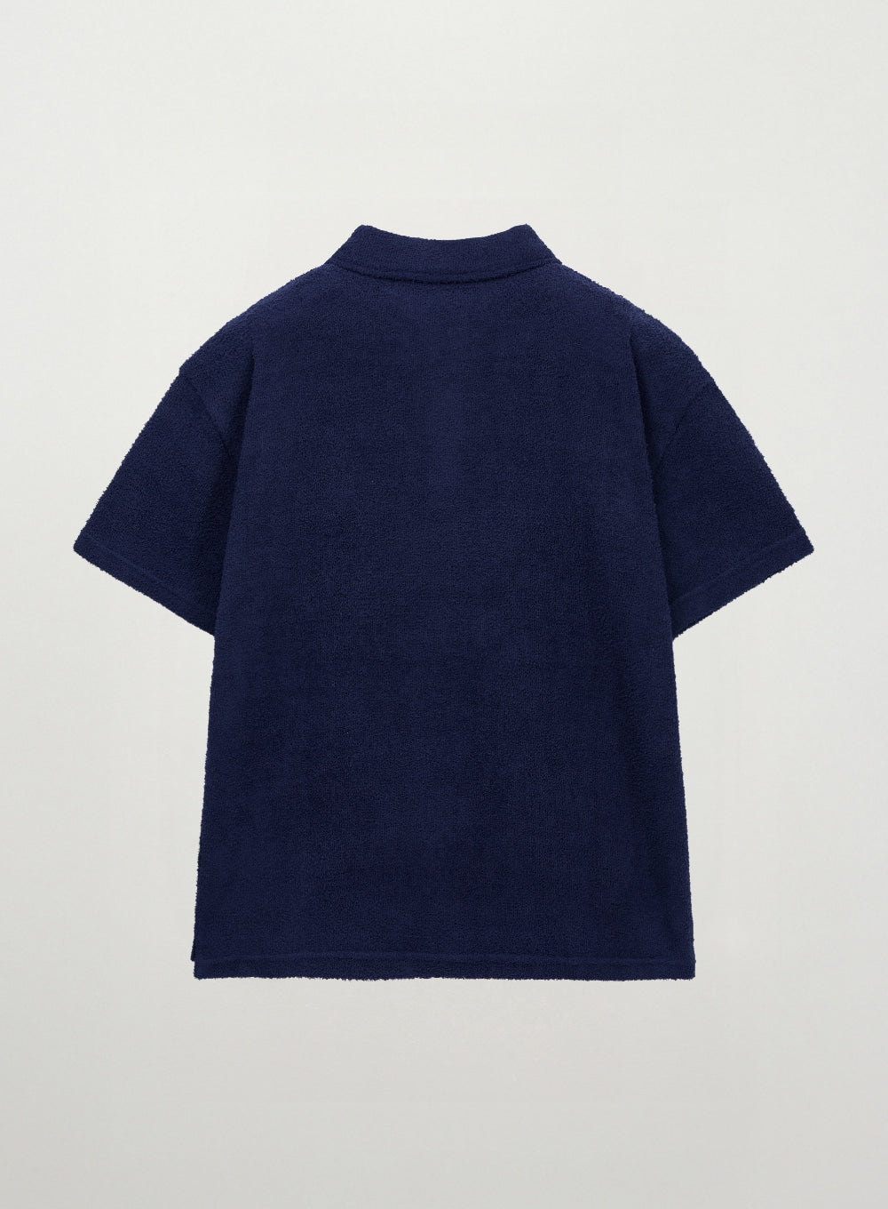Satur Hairy Collar T-Shirt - Navy