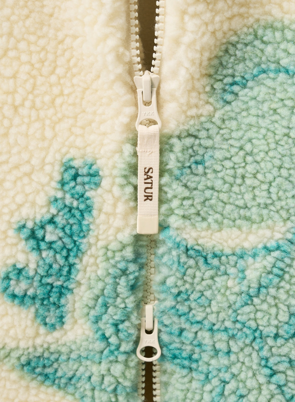 [satur] Angel Fleece Zip-up - Cream Green
