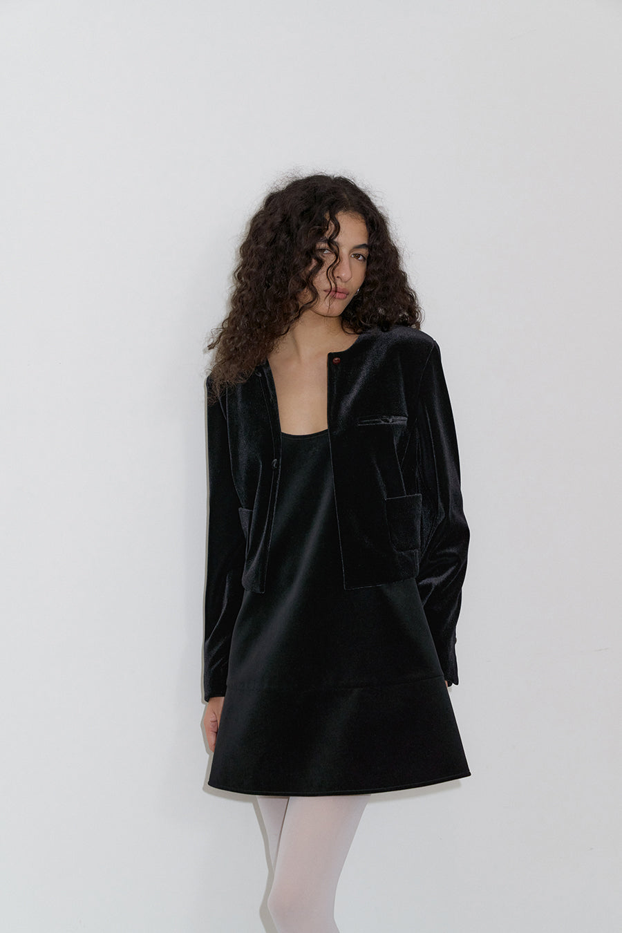 Overdueflair Velvet Tie Jacket Black