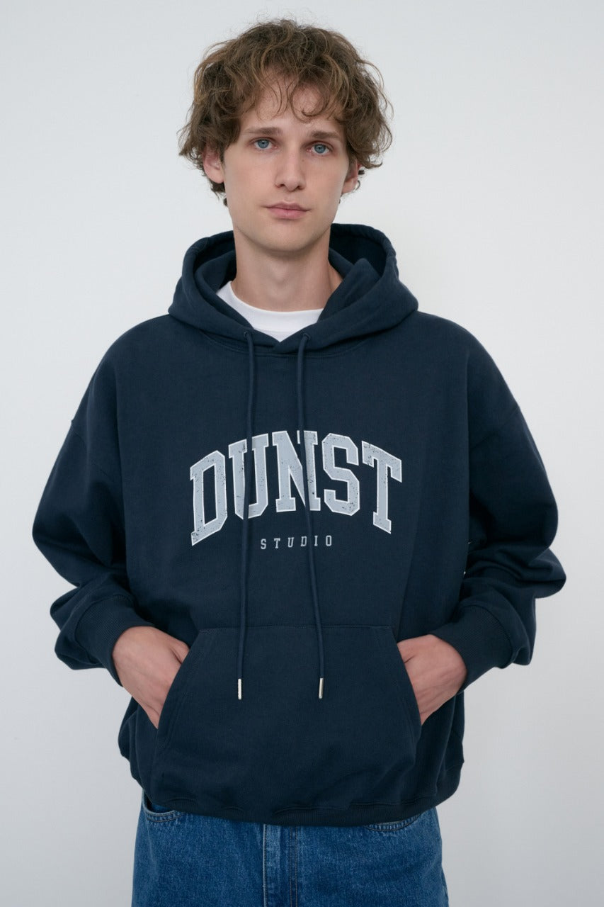 Dunst Unisex Arch Logo Hoodie French Navy