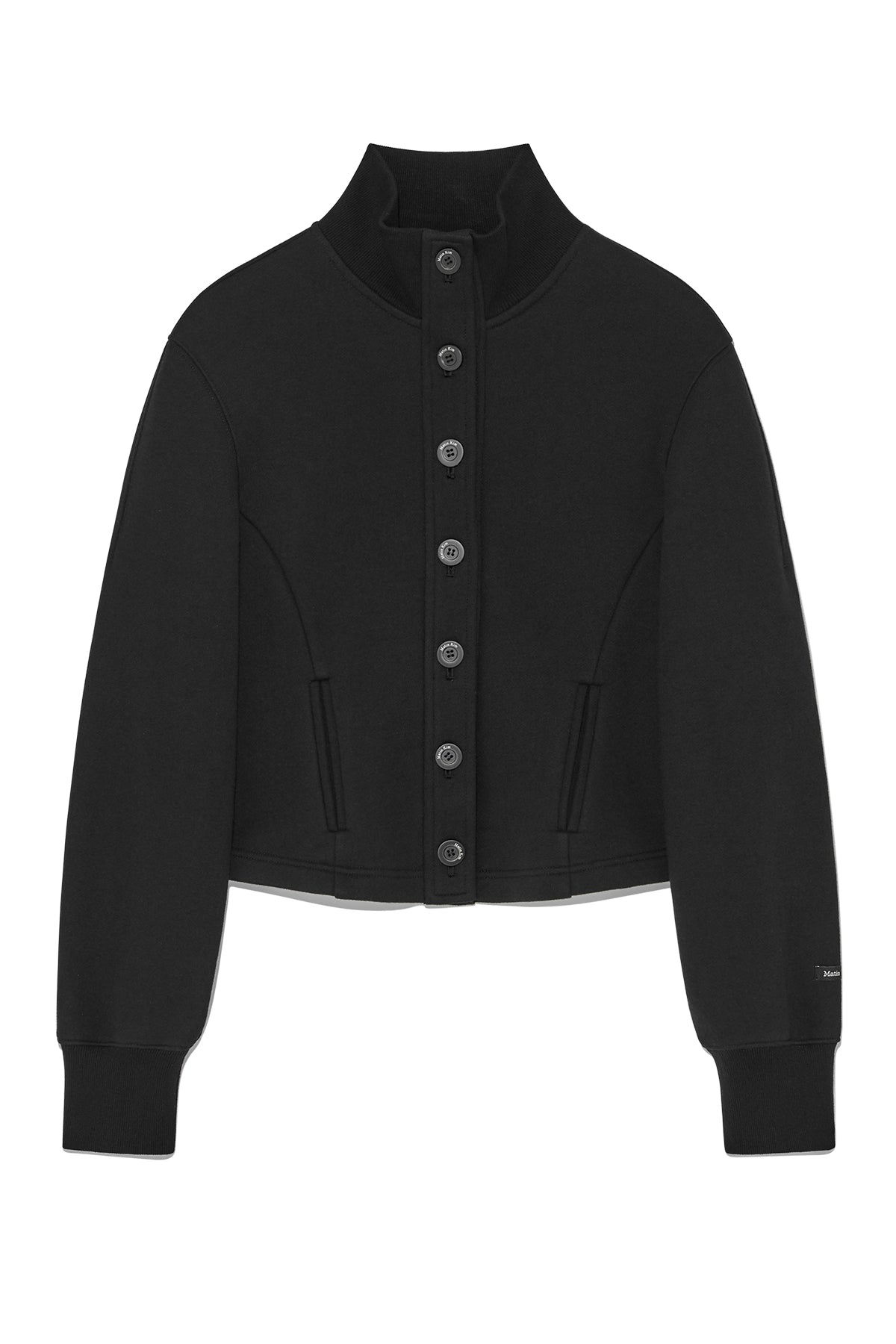 Matinkim High Neck Balloon Button Cardigan IN Black
