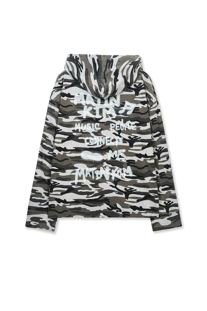 Matinkim Typo Artwork Camouflage Hoody IN Khaki