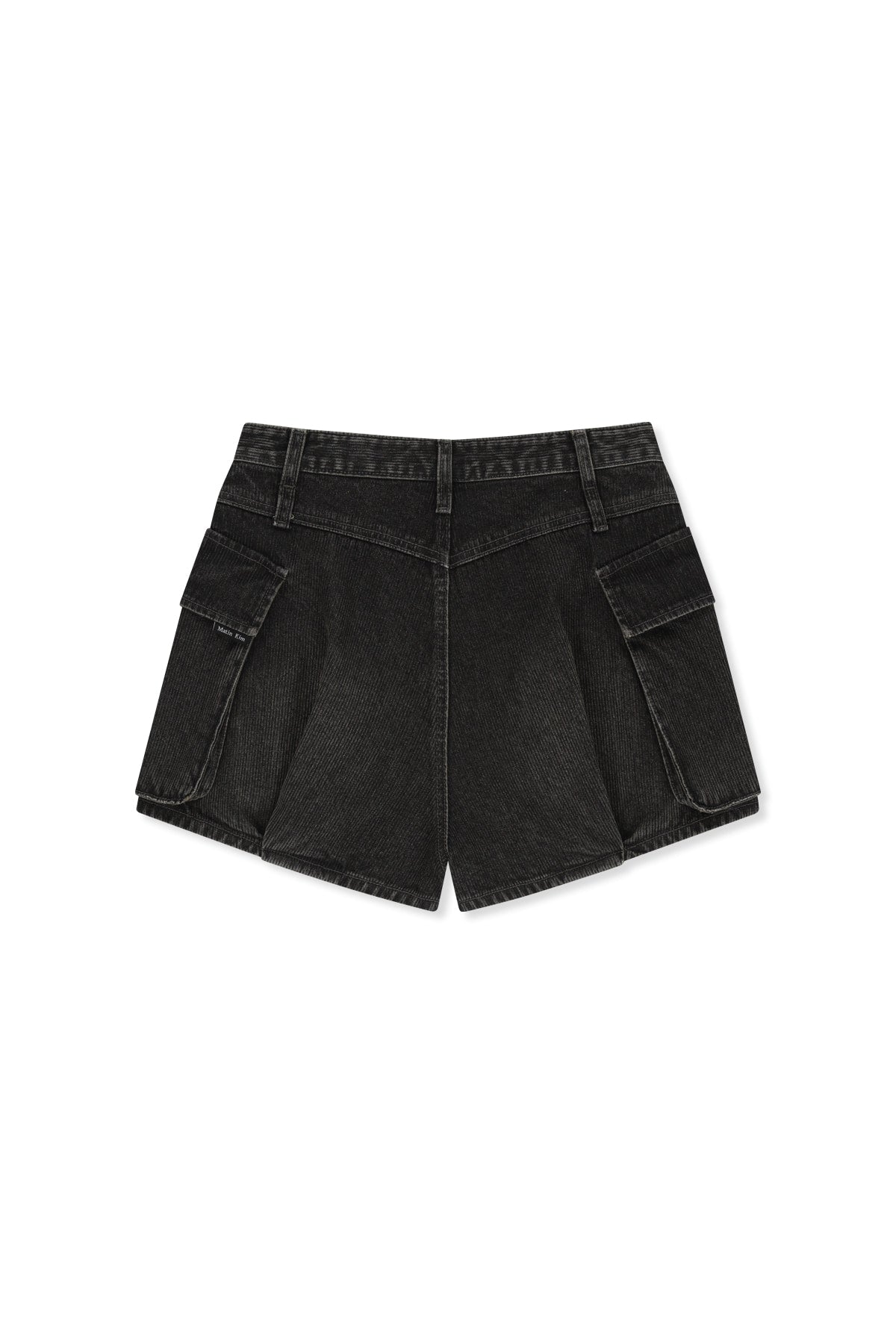 Matinkim Washed Rib Denim Balloon Shorts IN Dark Grey