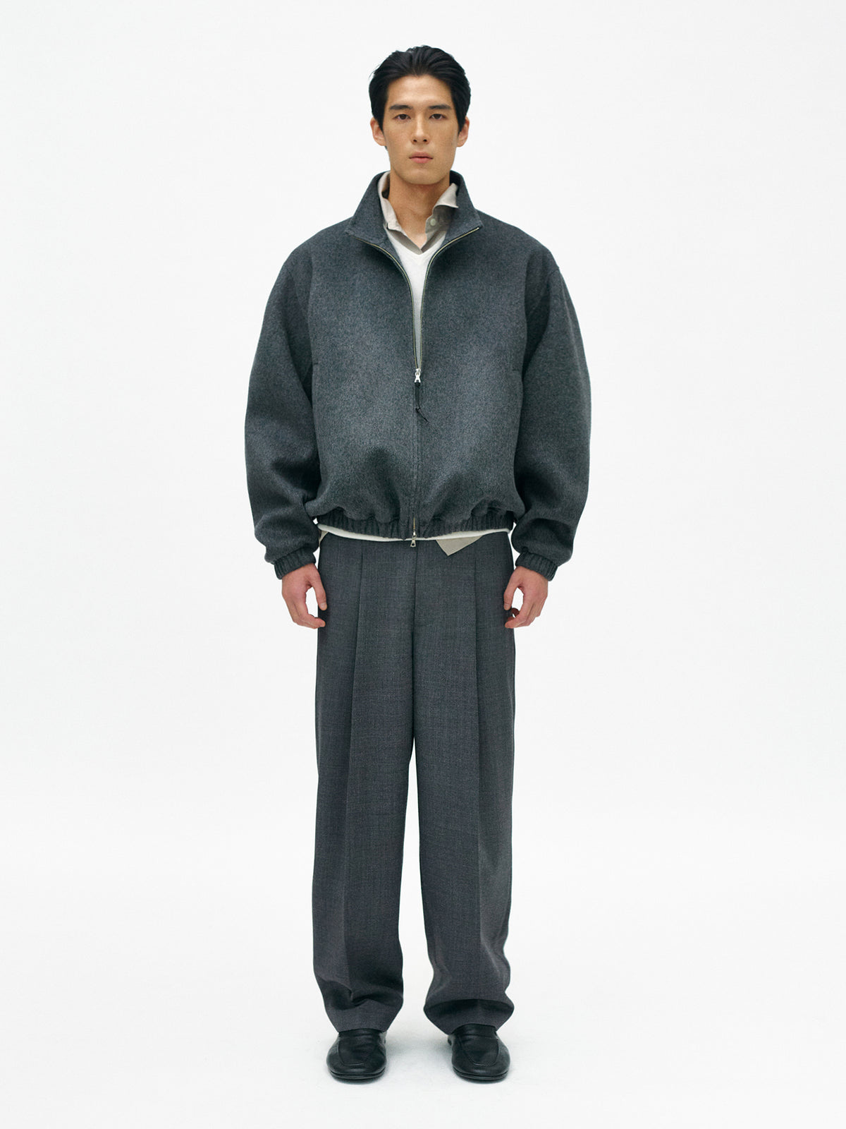 Nothing Written Plaza zip blouson (Dark gray, M)