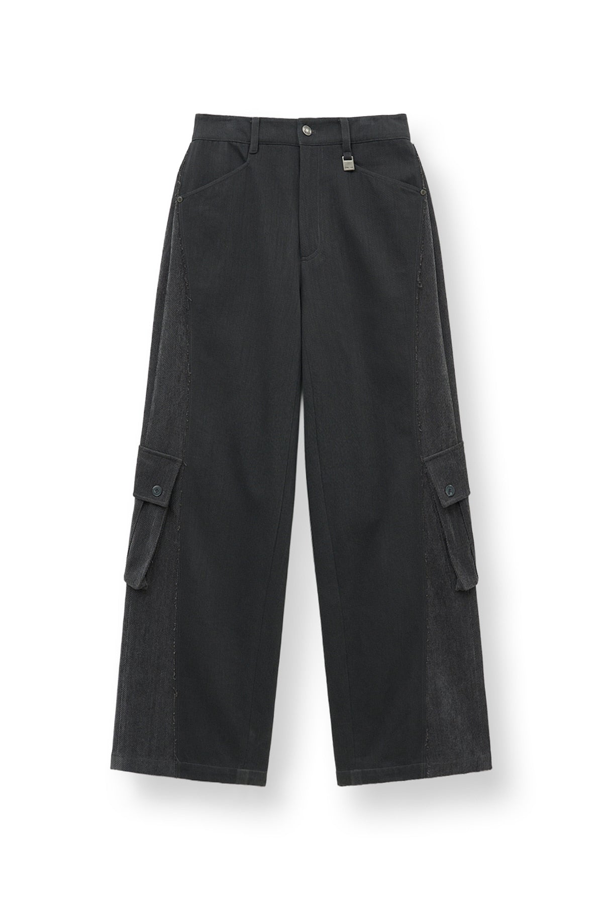 [matinkim] BIG POCKET TWO TONE WIDE PANTS IN CHARCOAL