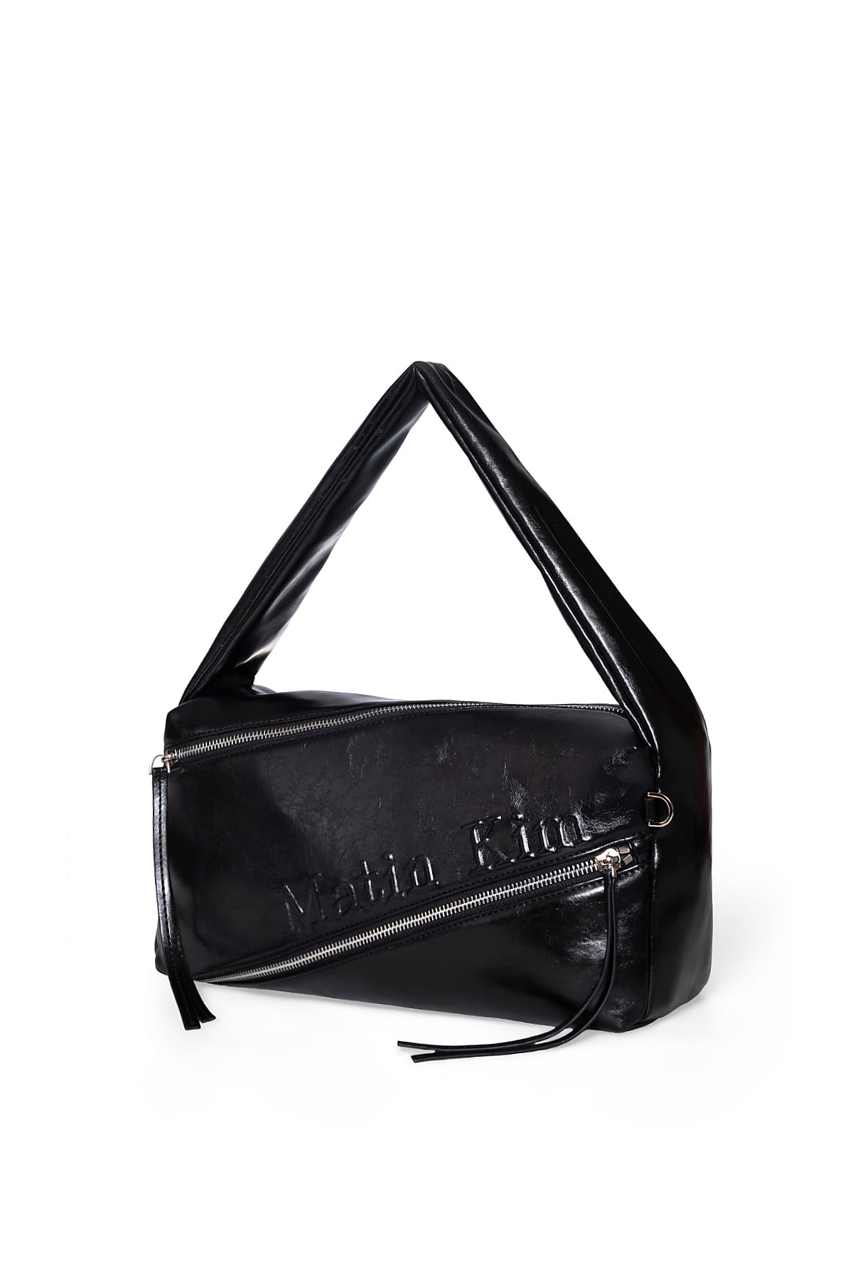 Matinkim Padded Diagonal Zipper Bag IN Black