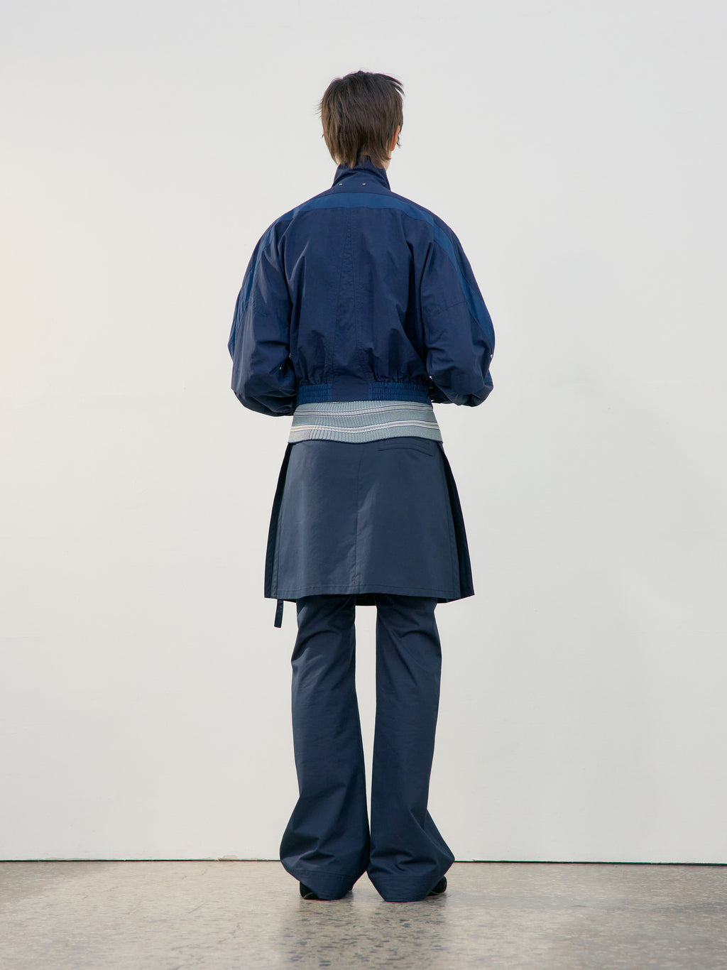 Low Classic New Layered Wrap Skirt Pants Navy