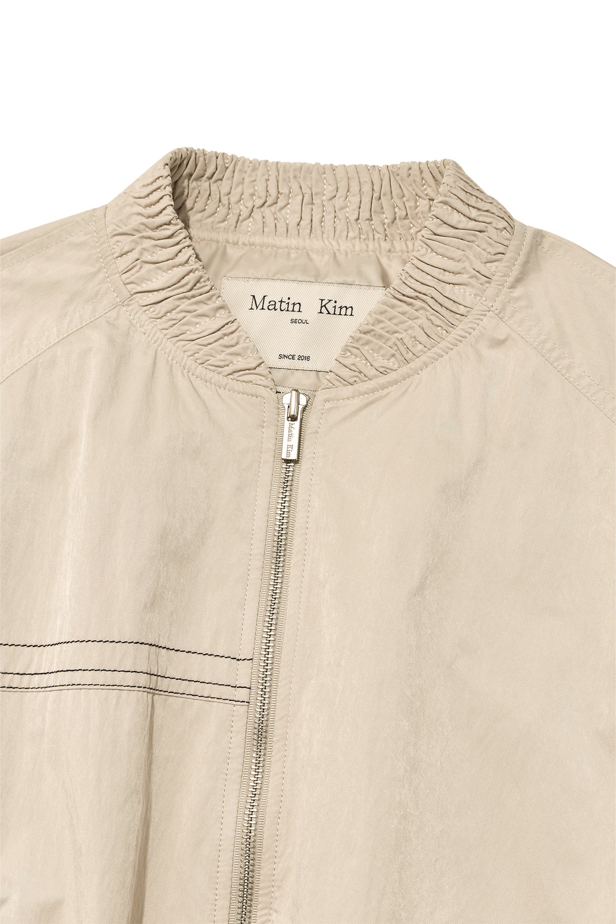 [matinkim] WASHED VOLUME BOMBER JUMPER IN BEIGE