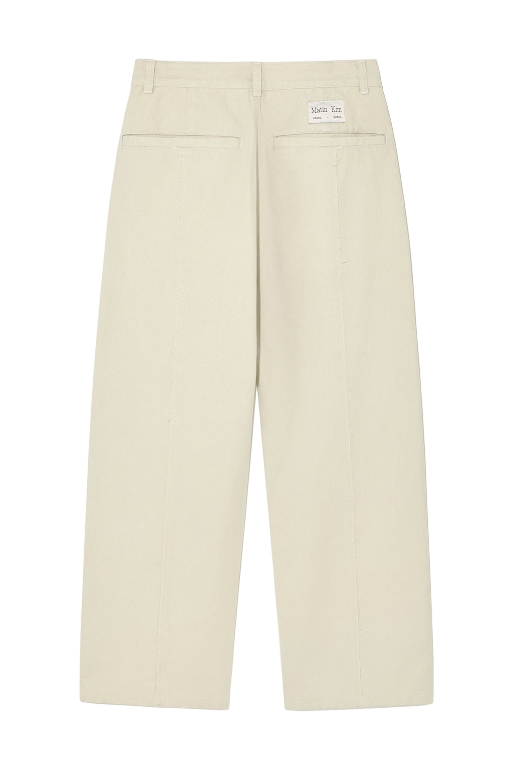 [matinkim] STITCH POINT WASHED COTTON PANTS IN CREAM