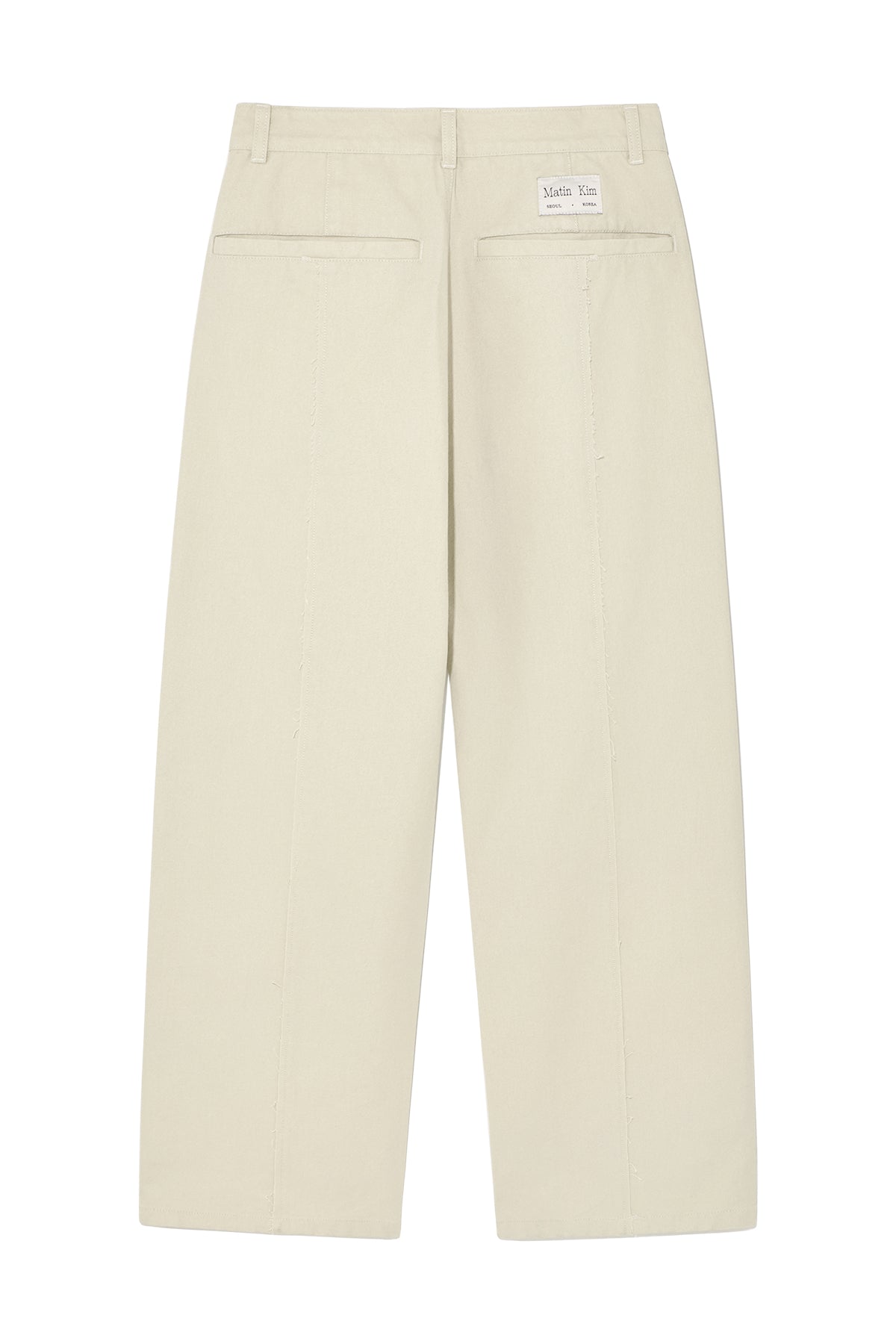[matinkim] STITCH POINT WASHED COTTON PANTS IN CREAM