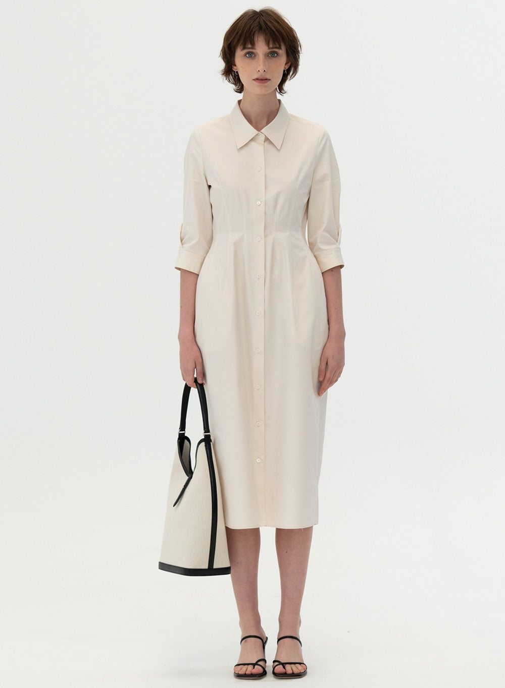 Kindersalmon Original Silhouette Shirt Dress Cream