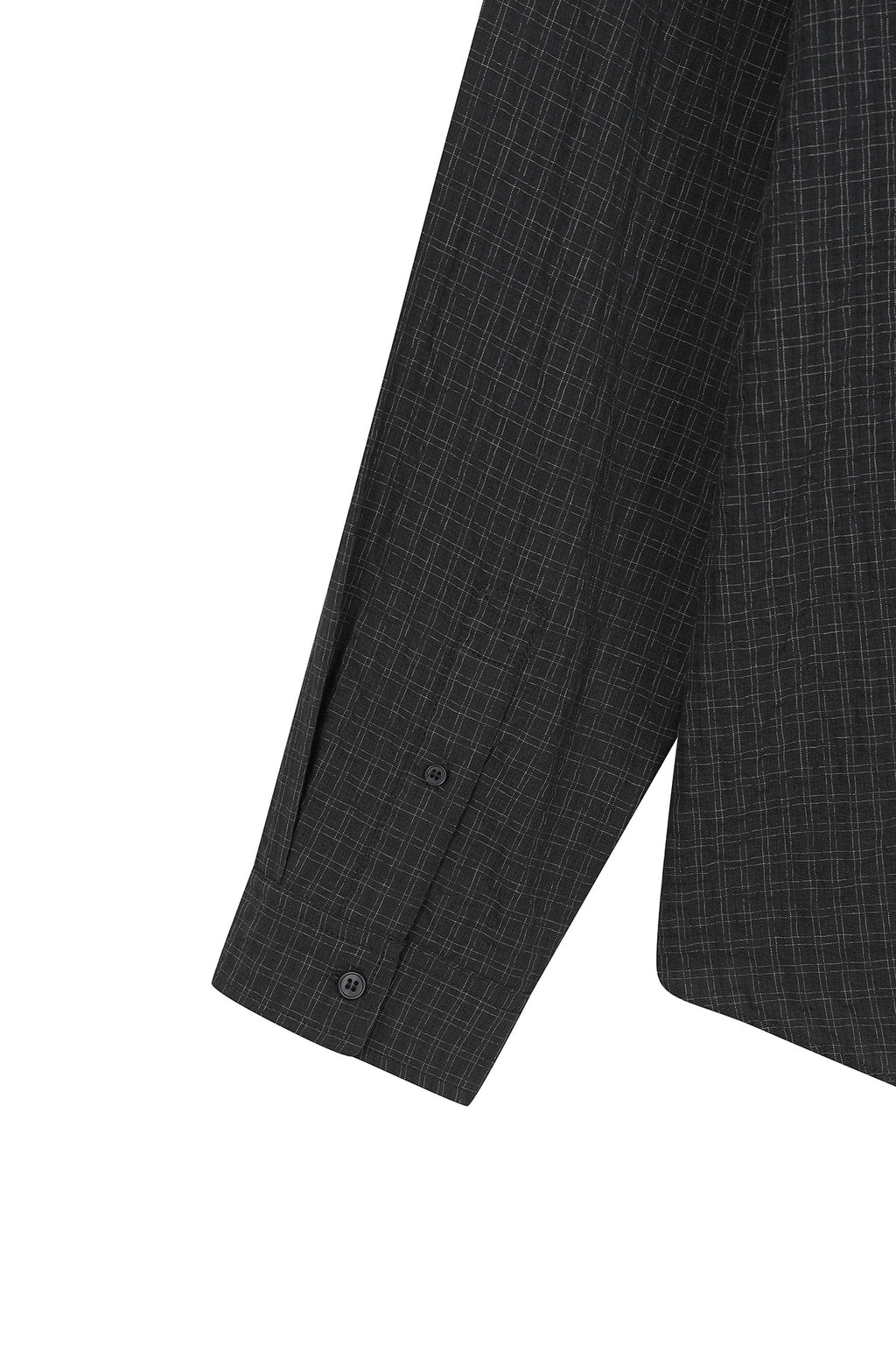 [matinkim] FRONT GRAPHIC CHECK SHIRT IN CHARCOAL