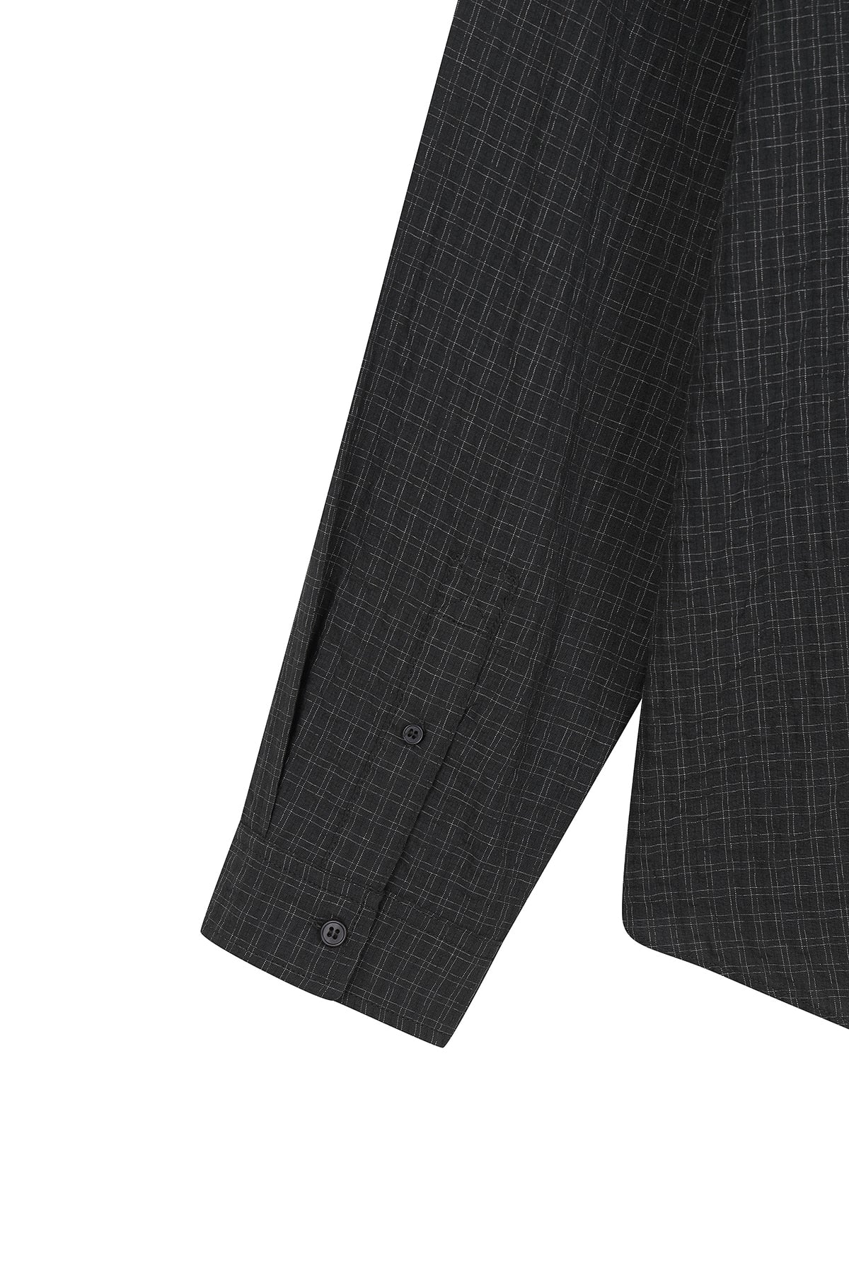 [matinkim] FRONT GRAPHIC CHECK SHIRT IN CHARCOAL