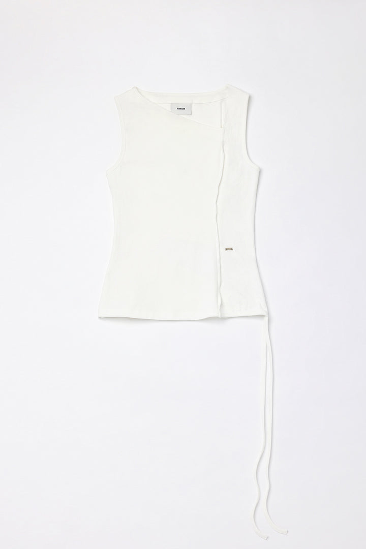 Matinkim Back Twist Unbalance Jersey Sleeveless IN White