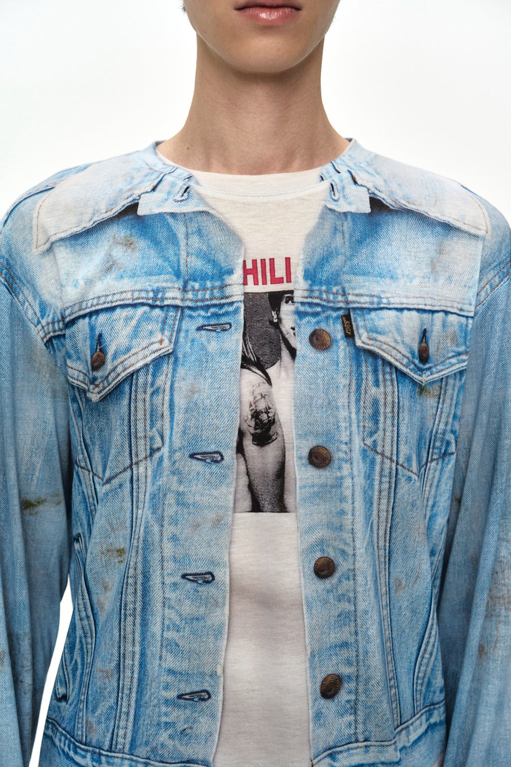Andersson Bell Unisex Denim Jacketed Trompe-L’Oeil L/S T-Shirt