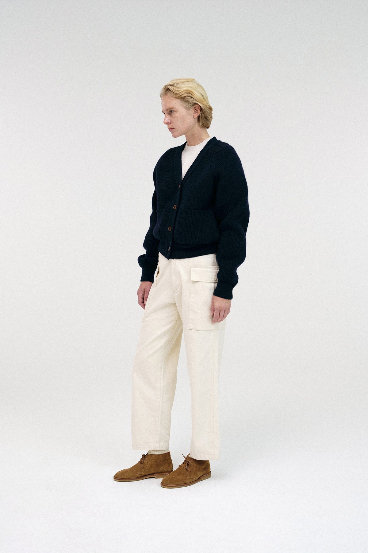 Nothing Written Dennedy ribbed cardigan (Dark navy)
