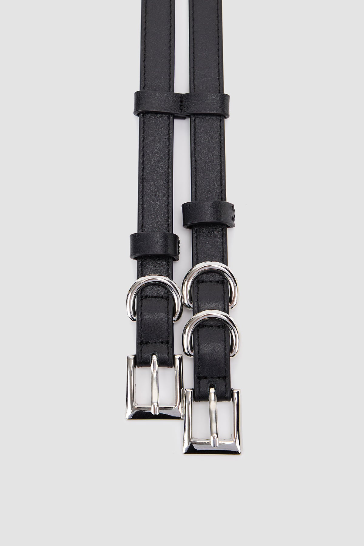 Matinkim Double Strap Leather Belt IN Black