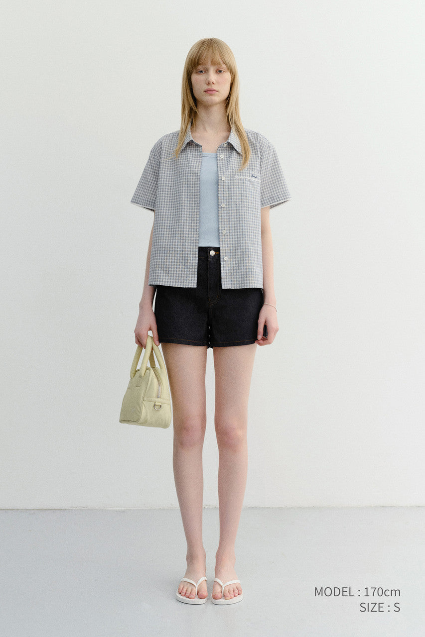 Dunst Mini Denim Shorts Indigo Blue