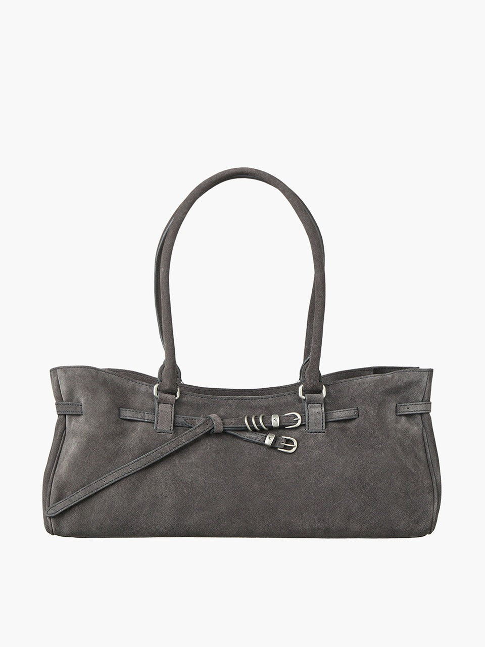 Margesherwood Soft Grandma Shoulder Bag grey suede
