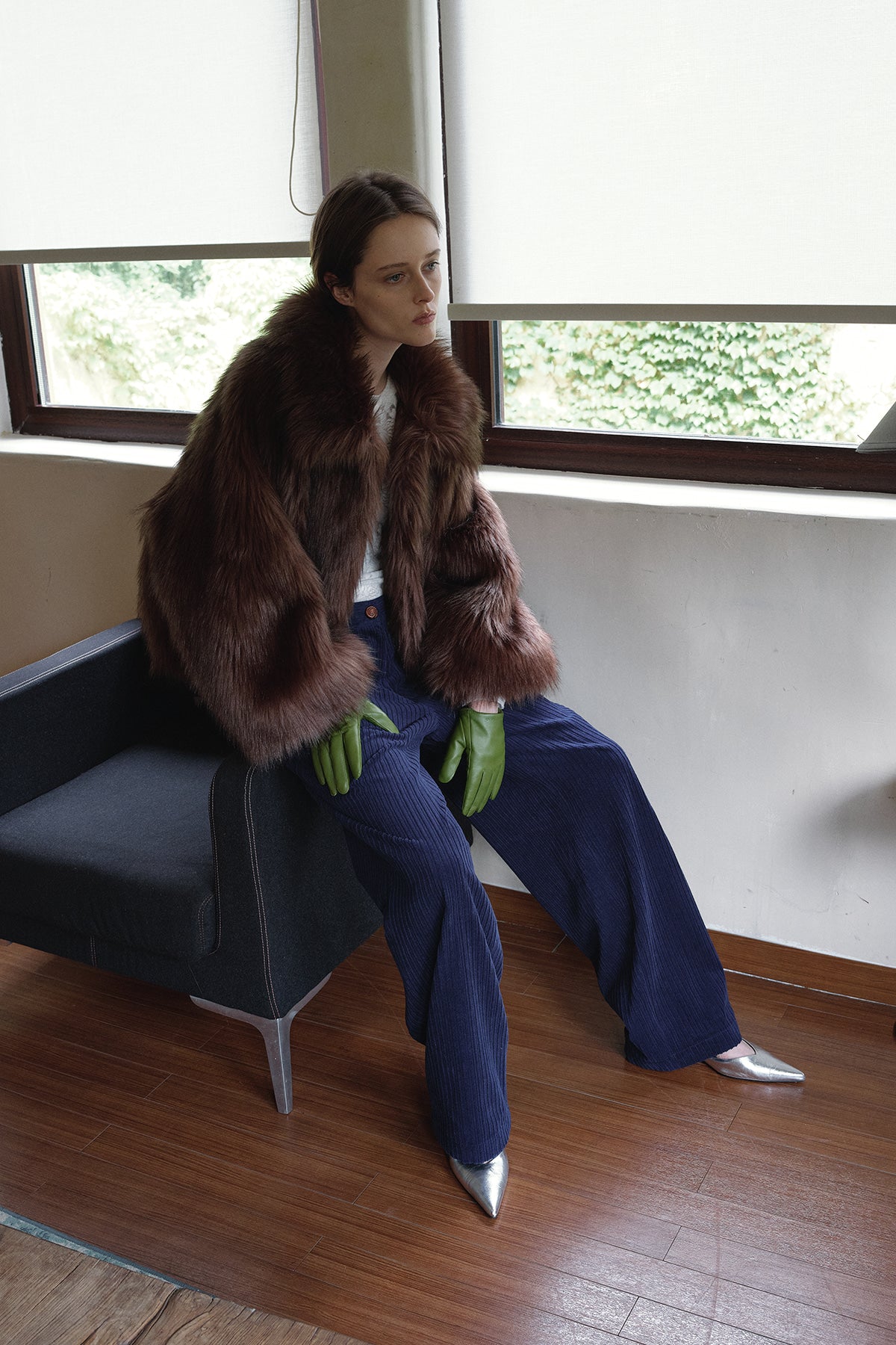 Overdueflair Vegan Fur Jacket Brown