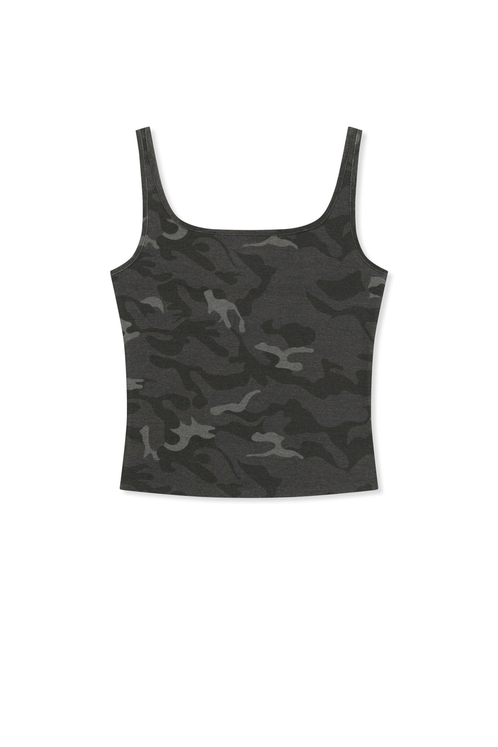 [matinkim] Square Neck Cropped Tank Top IN Charcoal