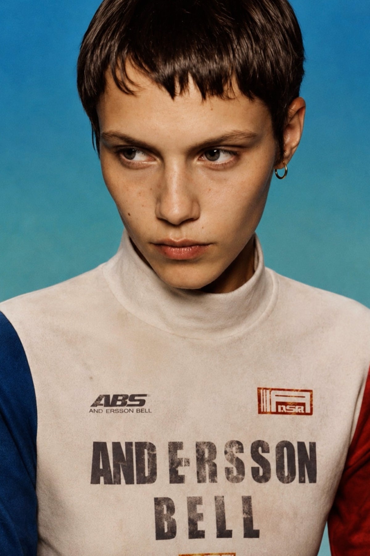 Andersson Bell Racing Graphic Color-Block High-Neck Top