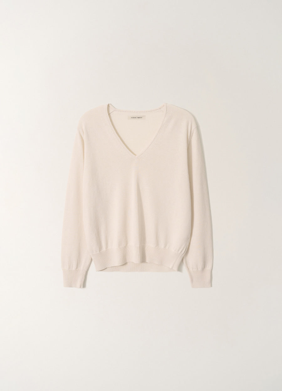 Nothing Written Ciao v-neck pullover (White, M)